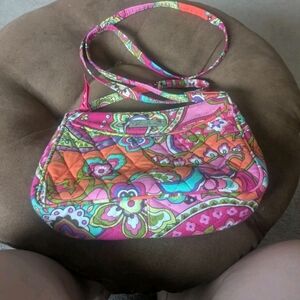 Vera Bradley Pink and Orange Quilted Shoulder Bag